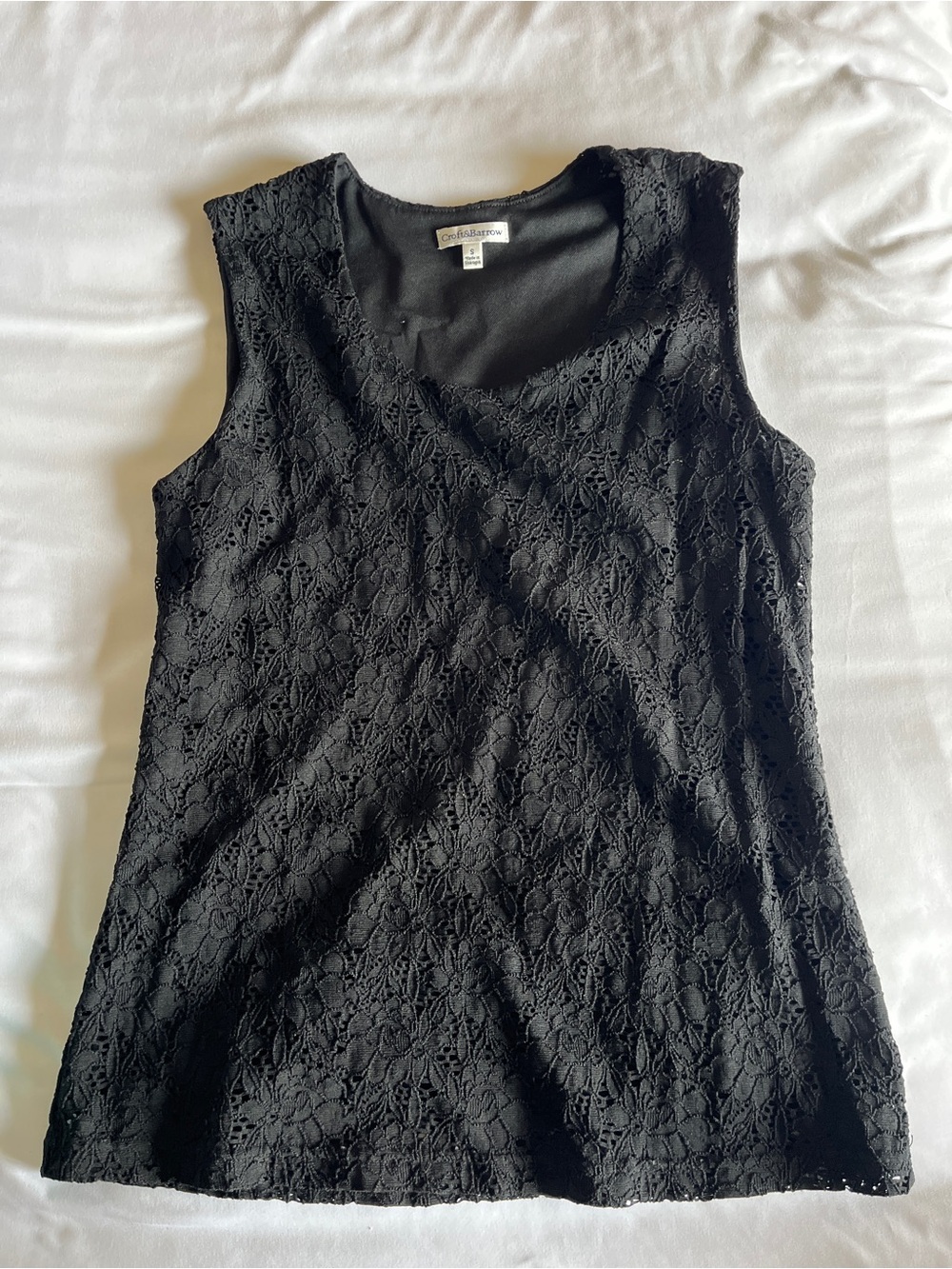Croft & Barrow Black Lace Overlay Tank